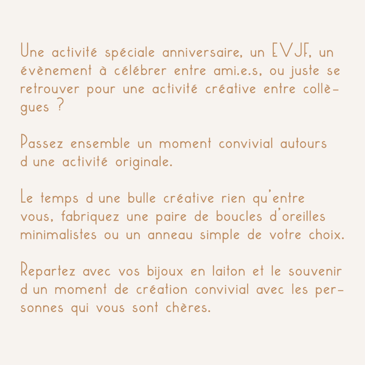ATELIER GROUPE PRIVÉ