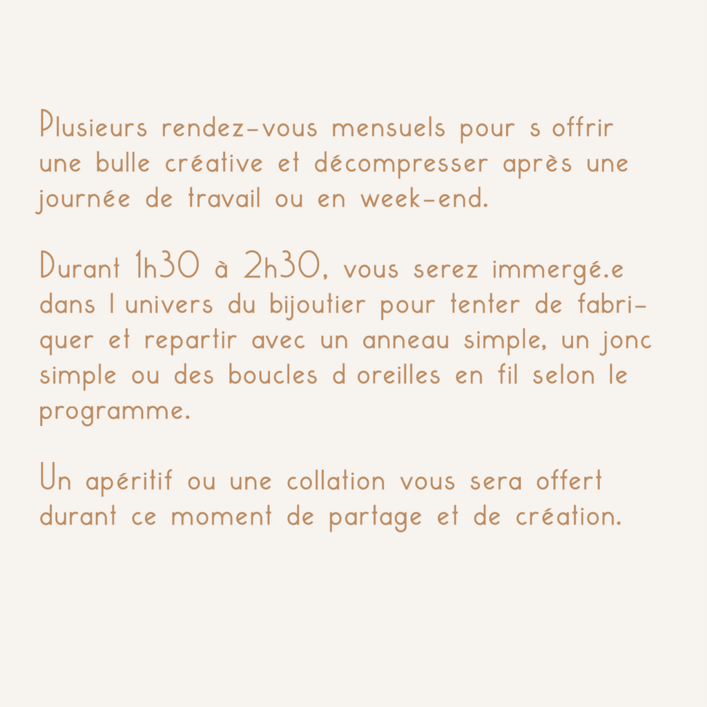 AFTERWORK & STAGES BIJOUTERIE en groupe