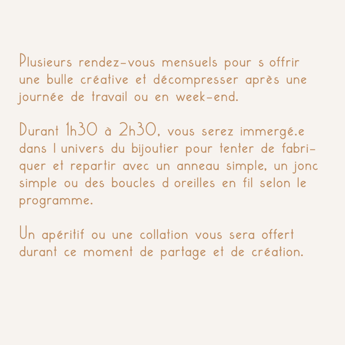 AFTERWORK & STAGES BIJOUTERIE en groupe