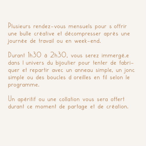 AFTERWORK & STAGES BIJOUTERIE en groupe