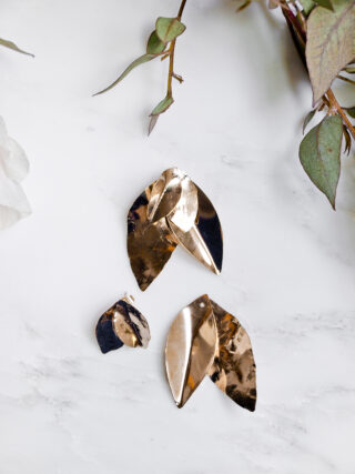 Boucles d'oreilles grandes feuilles ear jacket