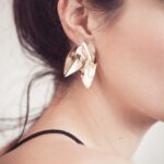 Boucles d'oreilles grandes feuilles ear jacket unfold bijoux delicats minimalistes bijoux uniques