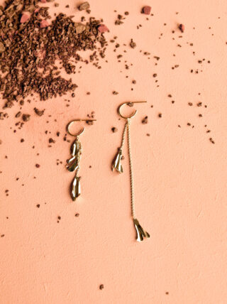 boucles d'oreilles pétales pendantes Coral
