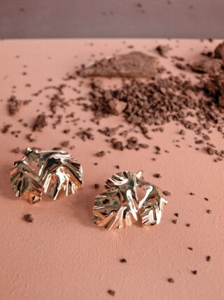 Boucles d'oreilles feuilles de pivoine