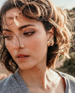 boucles d'oreilles feuilles de pivoine