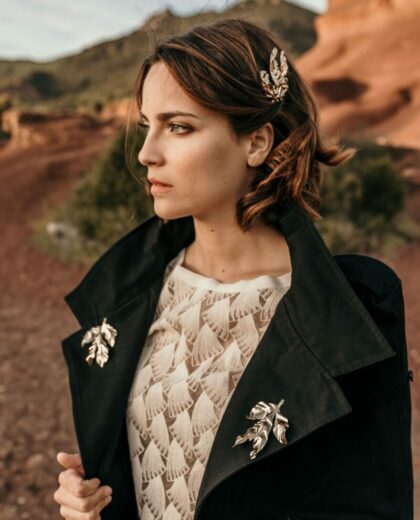 pin's shima feuille de pivoine