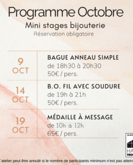 Programme ateliers bijoux octobre montpellier