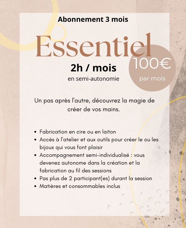 abonnement atelier création bijoux